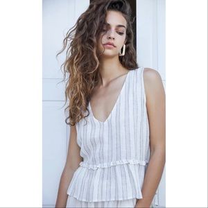 Rails Mira Metallic Stripe Peplum Tank